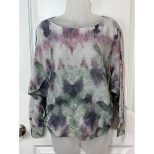 ANNA MELAN Women's Knit Sweater BOHO Tie Dye Print Italy Small Designer S Open
